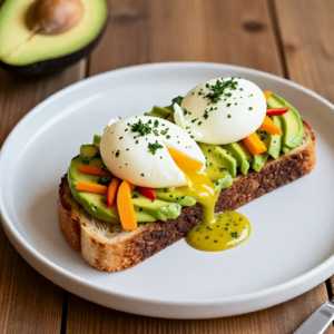 Avocado and Poached Eggs on Toast