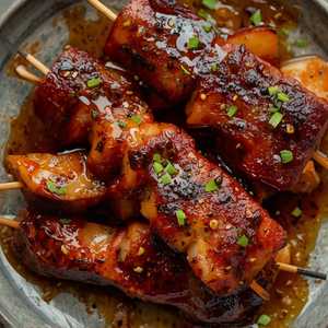 Glazed Pork Belly, Pear & Ginger