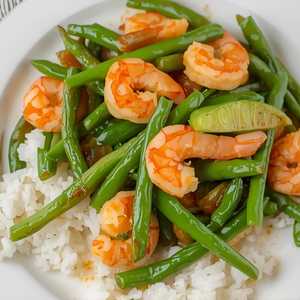 Shrimp with String Bean with Rice