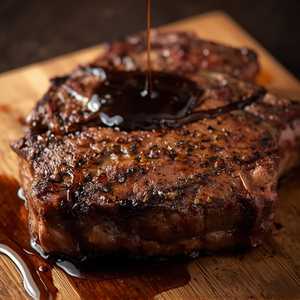 Porcini-Rubbed Bone-In Ribeye with 15-Year Aged Balsamic