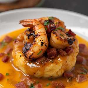 Blackened Shrimp & Grits Cake