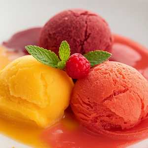Mango, Raspberry and Cassis Sorbet