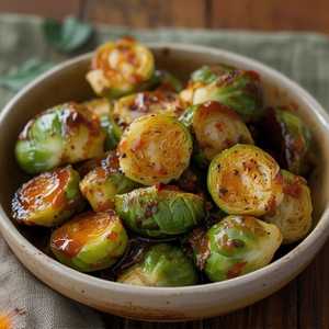 Brussels Sprouts with Garlic Chili glaze