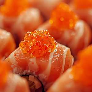 Salmon Sushi Rolls with Roe