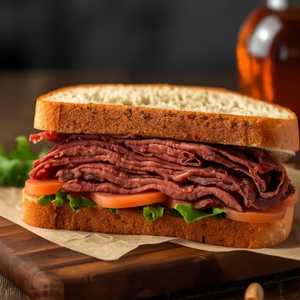 Sliced Beef Tongue Sandwich