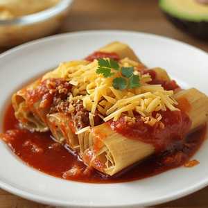 Red Beef Tamales w/ Red Sauce & Cheese