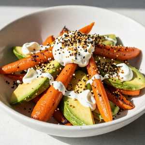 Roast Carrot and Avocado Salad