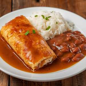 #5 Chicken Chimichanga Beans & Rice