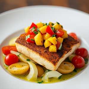 Grilled Blackened Halibut