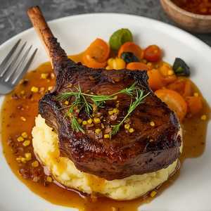Honey Glazed Tomahawk Pork Chop
