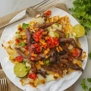 Chilaquiles with Arranchera Steak