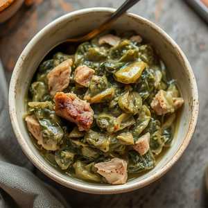 Creamed Collard Greens with Smoked Turkey