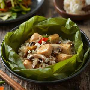 Stuffed Sticky Rice In Lotus Leaf 珍珠糯米鸡