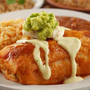 Chimichanga w/ Sour Cream & Guacamole