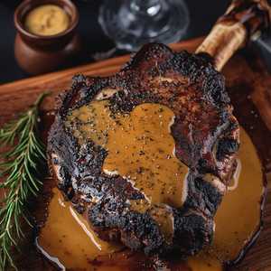 BONE-IN RIB EYE AU POIVRE