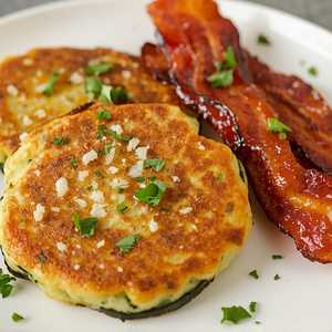 Parmesan Crusted Zucchini Ricotta Pancake