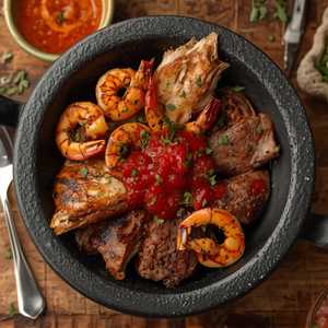 Hot Surf, Turf & Sky / Molcajete Cielo, Mar y Tierra caliente