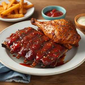 Rib & Chicken Dinner (4 Bones & 1/4 Chicken)