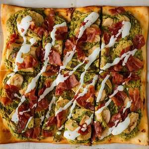 Chicken Bacon Pesto Flatbread