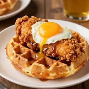 Chicken Waffles With Eggs
