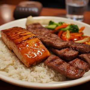 Salmon & Beef Teriyaki