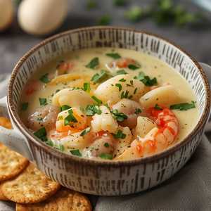 Clam or Shrimp Chowder (12 oz) / Crema de Almeja o Camarón