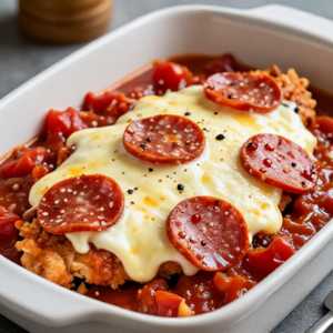 Chicken Pepperoni Parmigiana