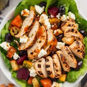 Grilled Marinated Chicken Greek Salad
