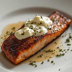Salmon Con Queso De Cabra