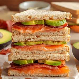 Myles High Smoked Salmon Club Sandwich