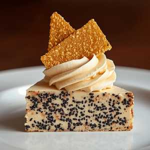 Black sesame quince cake