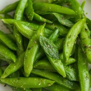 Snap Peas with Ginger & Mint
