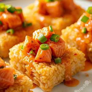 Crispy Rice with Spicy Salmon