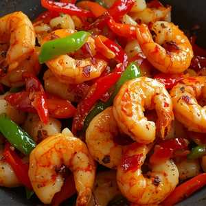 Stir Fried Prawns in Szechuan Style