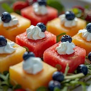 Compressed Yellow and Red Watermelon Salad