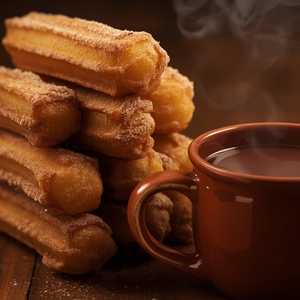 Churros de San Angel con chocolate caliente