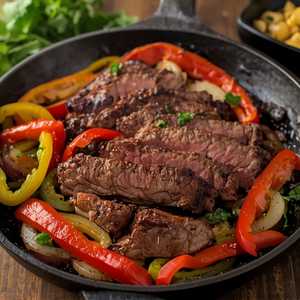 Pasilla-Coffee Marinated Ribeye Fajitas