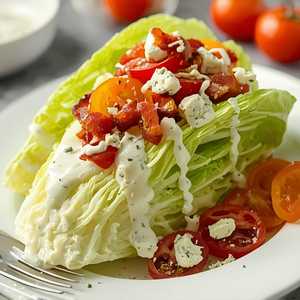 Wedge with Gorgonzola, Candied Bacon and Heirloom Tomatoes