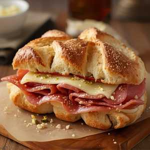 Focaccia Mortadella Sandwich