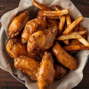Fried Chicken Wings & Fries-LUNCH