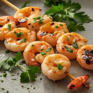 Brochettes de Crevettes Marinées