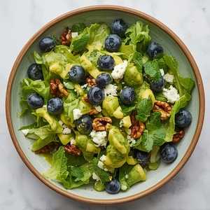 local lettuces, candied walnut, blueberry, feta, green goddess, mint