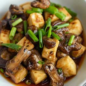 Braised Black Mushroom with Silken Tofu
