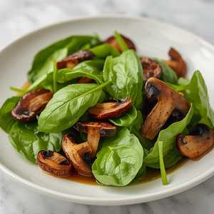 Baby Spinach And Mushrooms Salad (Gluten Free)