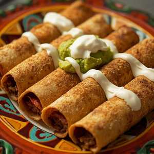 Flautas with chicken, beef or potato