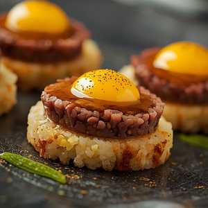 CRISPY RICE & BEEF TARTARE