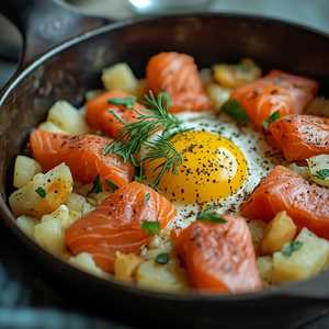 Smoked Salmon and Potato Hash