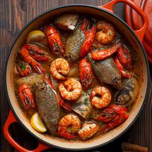 Seafood Platter in Garlic Sauce