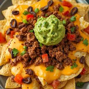 Chips, Carne Asada w/Guacamole & Cheese