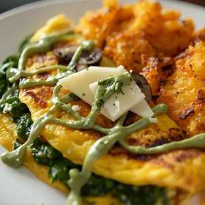 Spinach & Mushroom Omelet (Deconstructed)